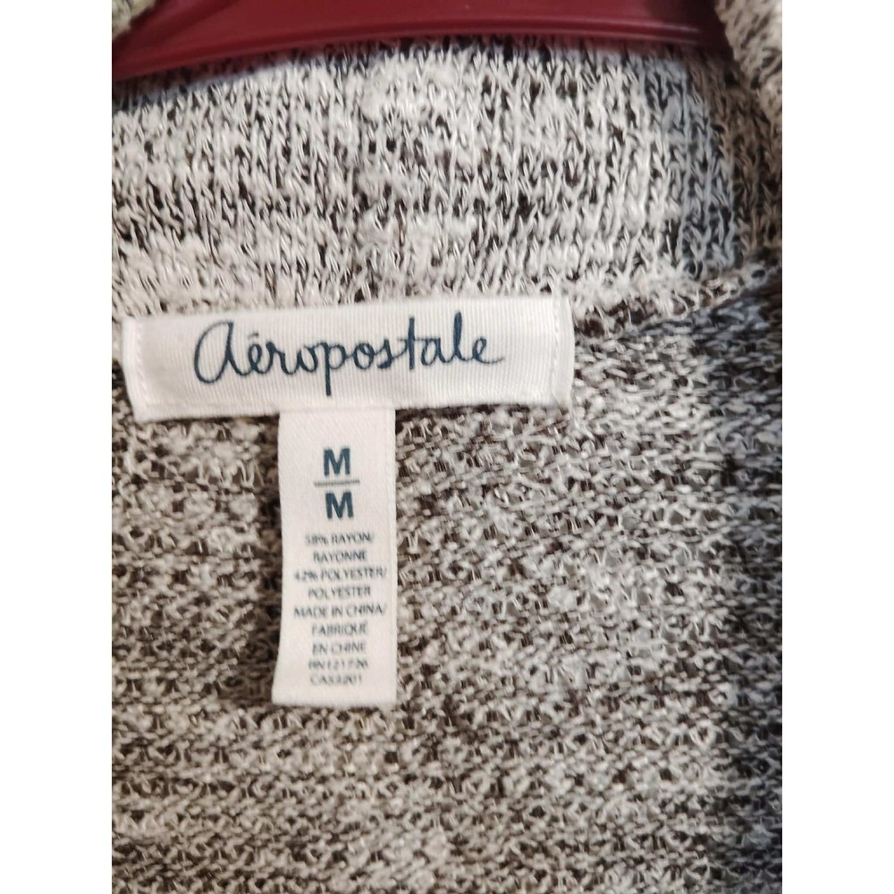 Aeropostale Women's Gray Space Dye Open Front Cardigan Pockets Size Medium - Picture 2 of 4